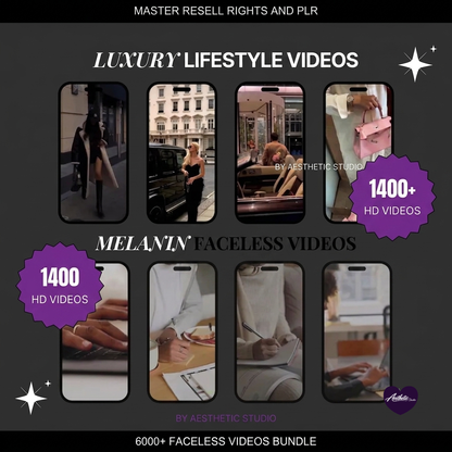 6000+ Faceless Videos Reel Templates Bundle | Aesthetic Instagram TikTok Reels | DFY Marketing Videos with PLR & MRR Resell Rights