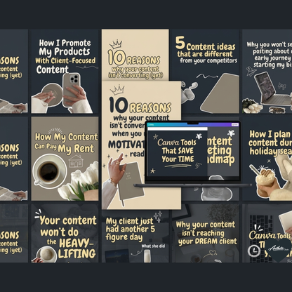 50 Aesthetic Instagram Carousel Covers for Coaches & Creators Fully Editable Canva Pro Templates | High-Converting Content Hooks