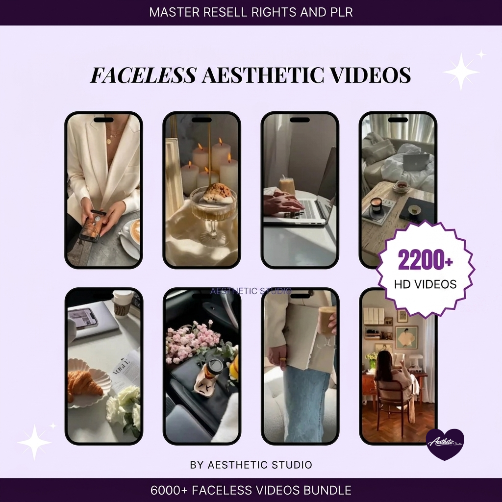 6000+ Faceless Videos Reel Templates Bundle | Aesthetic Instagram TikTok Reels | DFY Marketing Videos with PLR & MRR Resell Rights