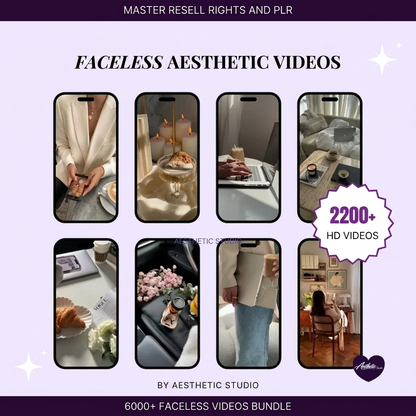 6000+ Faceless Videos Reel Templates Bundle | Aesthetic Instagram TikTok Reels | DFY Marketing Videos with PLR & MRR Resell Rights