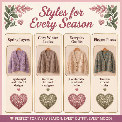 Ultimate Crochet Cardigan Pattern Bundle, Granny Square, Boho, Vintage (PDF Download)