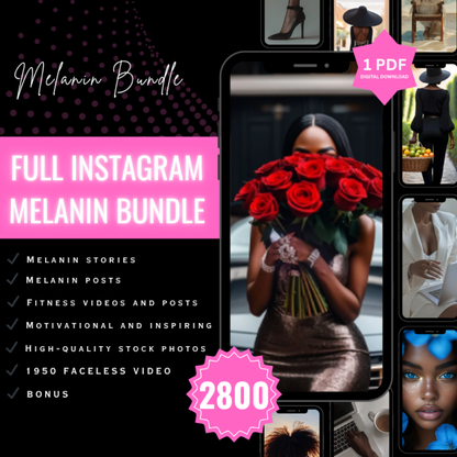 2750+ Melanin Videos, Reels, Stories and Stock Photos Pack | Inspiring & Motivational Content | Including Master Selling Rights