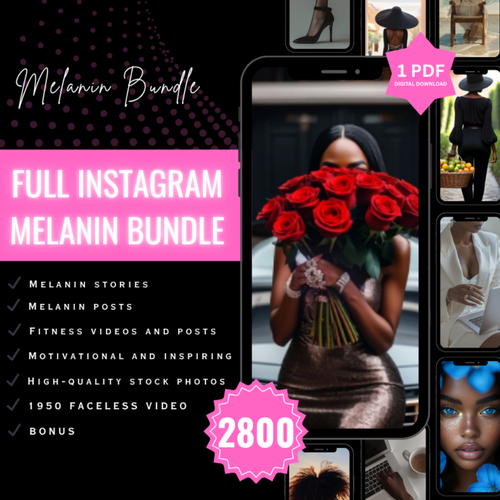 2750+ Melanin Videos, Reels, Stories and Stock Photos Pack | Inspiring & Motivational Content | Including Master Selling Rights